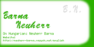 barna neuherr business card